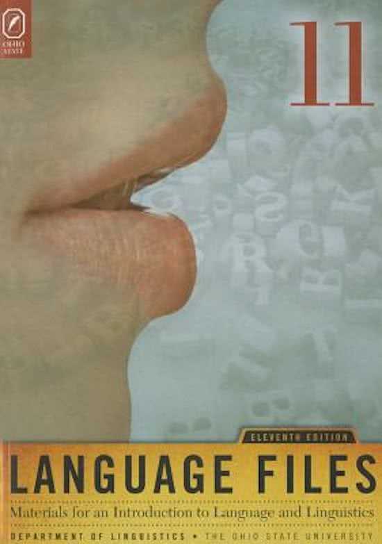 Samenvatting Language Files (editie 2011) voor het vak Taal in Context