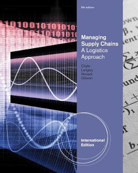 TEST BANK FOR SUPPLY CHAIN MANAGEMENT A LOGISTICS PERSPECTIVE 9th EDITION BY COYLE  EC. JOHN LANGL WITH ALL CHAPTER QUESTIONS AND DETAILED CORRECT ANSWERS 100% COMPLETE SOLUTION