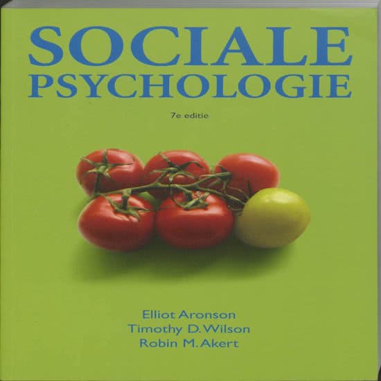 Samenvatting Sociale Psychologie Minor Toegepaste Psychologie