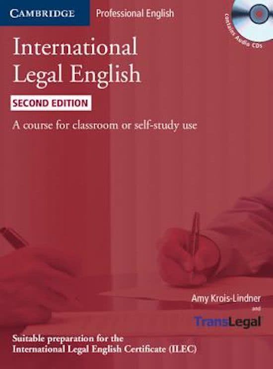Summary International Legal English Chapters 1-6, 8, 10, 11, and 15