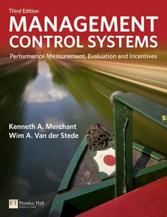  Summary of Management Control Systems (K. A. Merchant, W. A. Van der Stede)