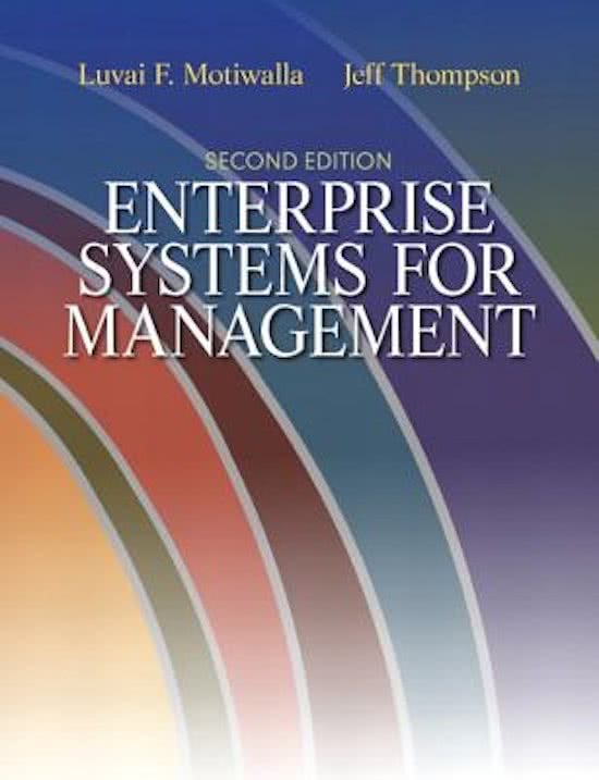 Enterprise Systems for Management, Motiwalla - Exam Preparation Test Bank (Downloadable Doc)