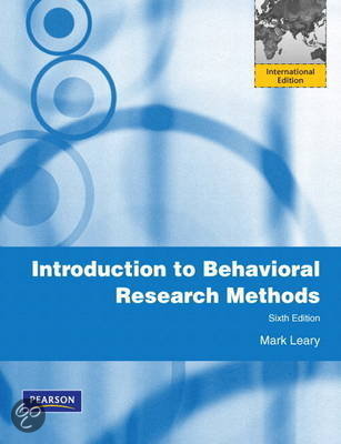 Introduction to Behavioural Research Methods (6th edition)