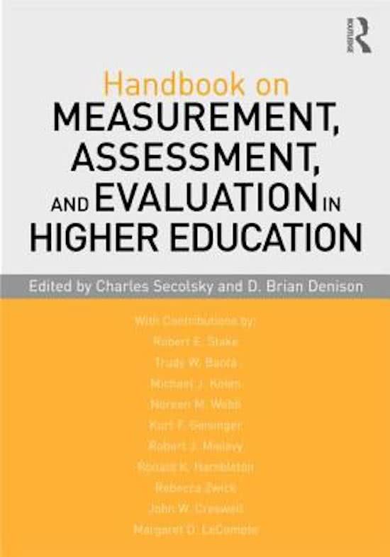 Samenvatting Handbook on Measurement, Assessment and Evaluation in Higher Education