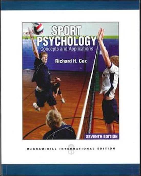 Detailed summary Sportpsychology; Concepts and Applications