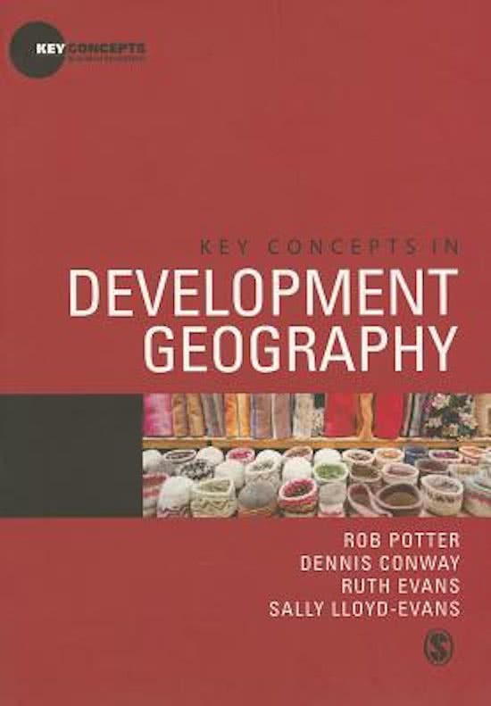 Compleet!! Key concepts in development geography, potter et al. 