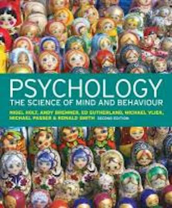 Psychologie samenvatting van boek en hoorcolleges   behandelde artikelen