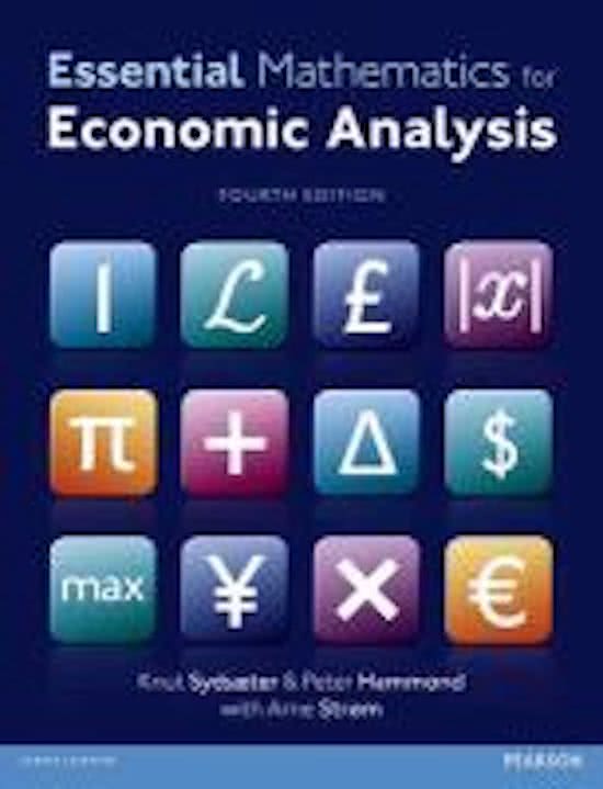 Samenvatting Essential Mathematics for Economic Analysis