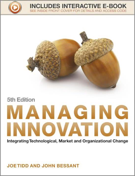 Nederlandse samenvatting van hoofdstuk 1 van "managing innovation"