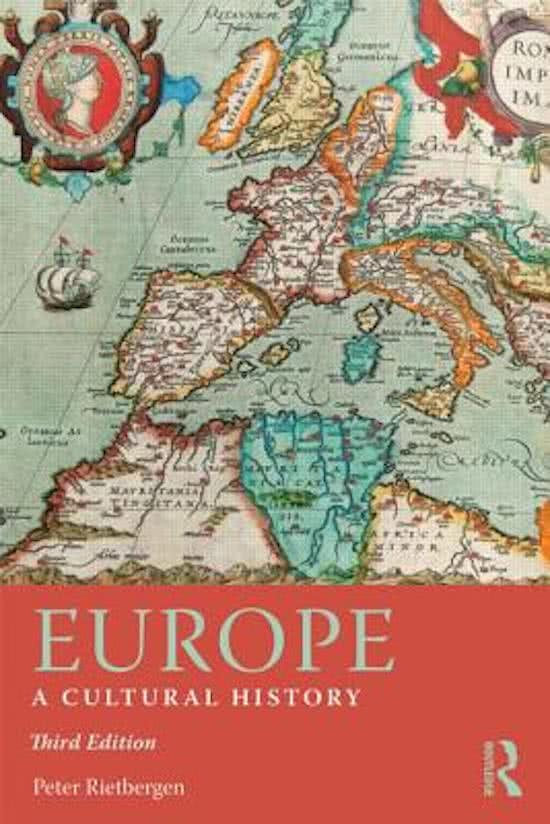 Cultural Dimension of Europe, summary of the Rietbergen book AND slides (for ES students at THUAS, article summary included) 2019-2020