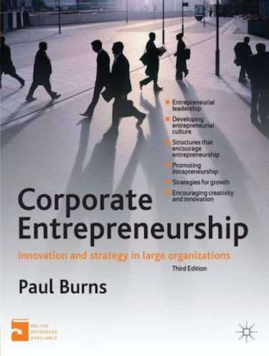 Summary + Lectures to Corporate Entrepreneurship