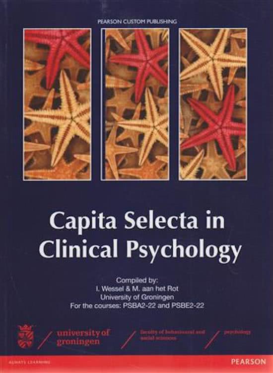 Capita Selecta in Clinical Psychology