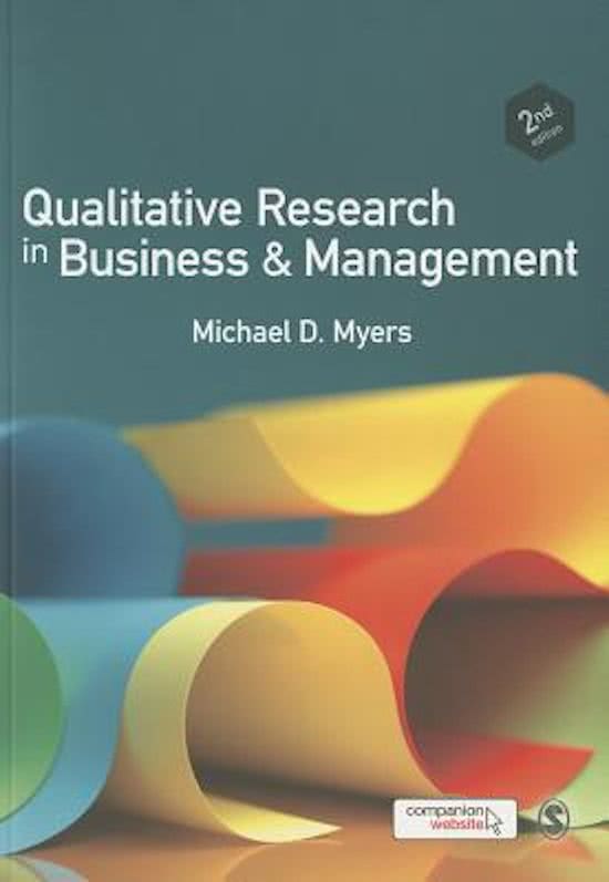 Qualitative Research in Business & Management, Myers