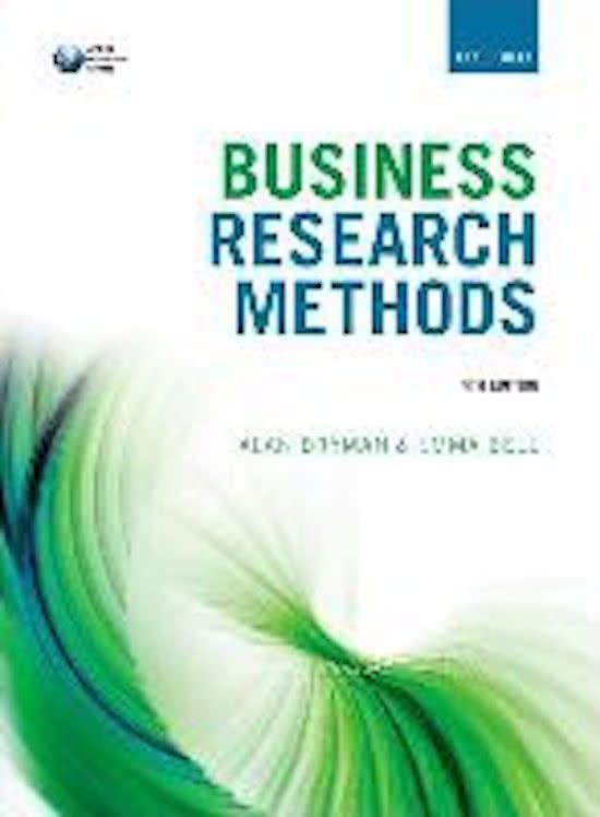 Summary/Summary Business Research Methods 4th edition