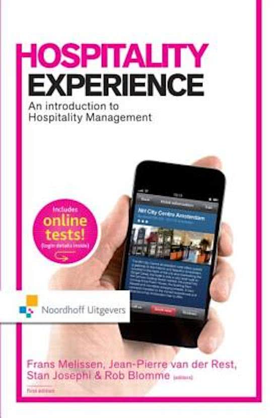 Hospitality Experience - An introduction to Hospitality Management  Chapter 1 - 5