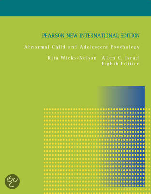 Abnormal child and adolescent psychology, chapters 1 to 9 and 12