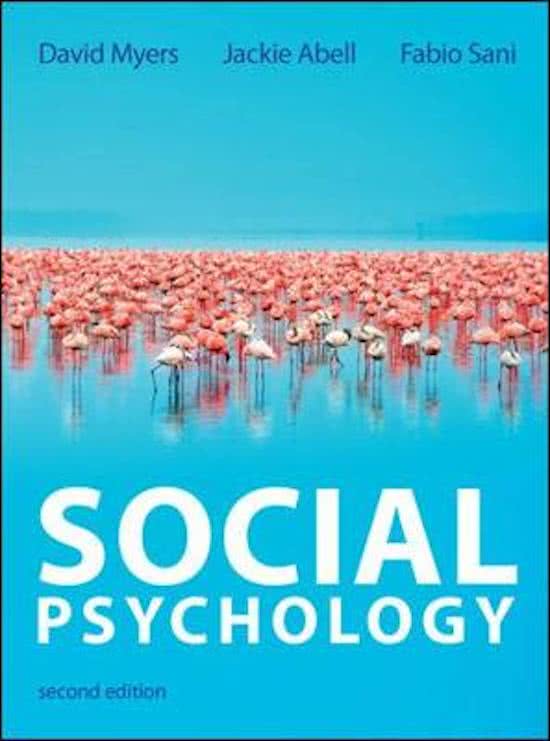 Samenvatting inleiding psychologie voor maatschappij (Social Psychology, 2nd Edition)