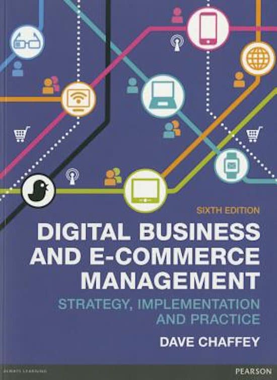 Summary chapter 1 - 8 & 11 Digital Business and E-commerce Management
