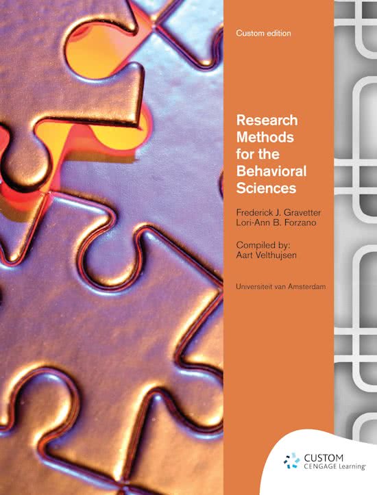 Samenvatting Research Methods for the Behavioral Sciences (OP 3 - Experiment)