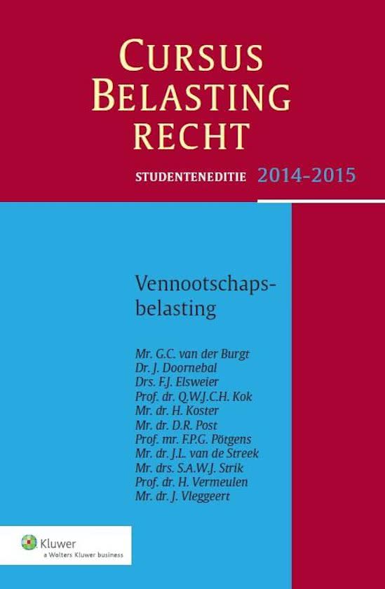 Cursus Belastingrecht - Vennootschapsbelasting Studenteneditie 2014-2015