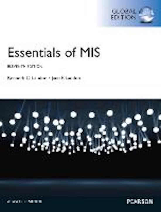 1BV00 - Summary Kenneth C. Laudon, Jane P. Laudon - Essentials of MIS (13th edition)