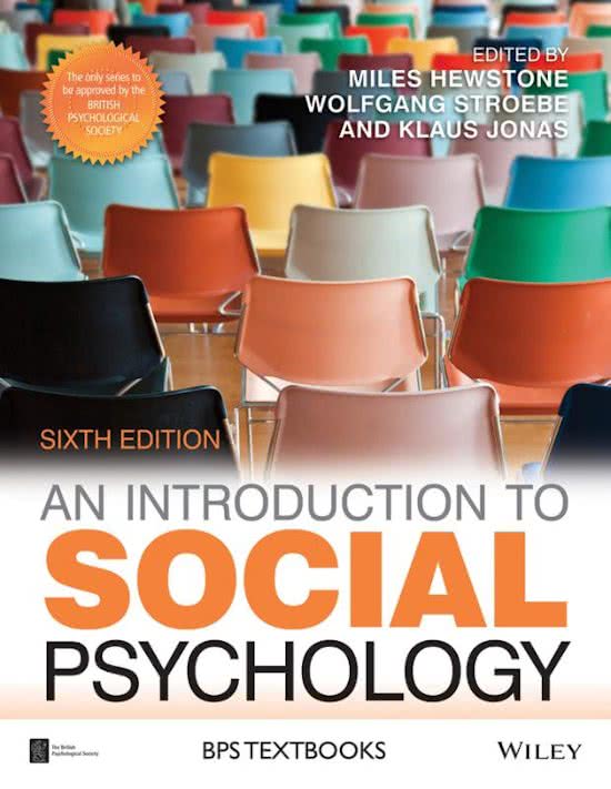 College aantekeningen Sociale- En Cross-culturele Psychologie (PSBA1-18)  An Introduction to Social Psychology, ISBN: 9781118823538