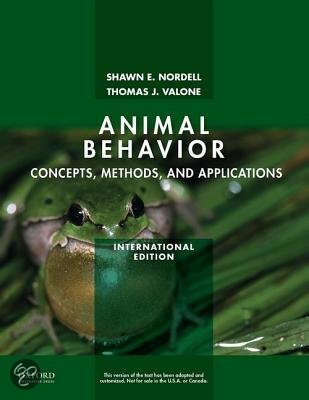 Samenvatting Animal Behavior (BHE-20303) Nienke Klerks