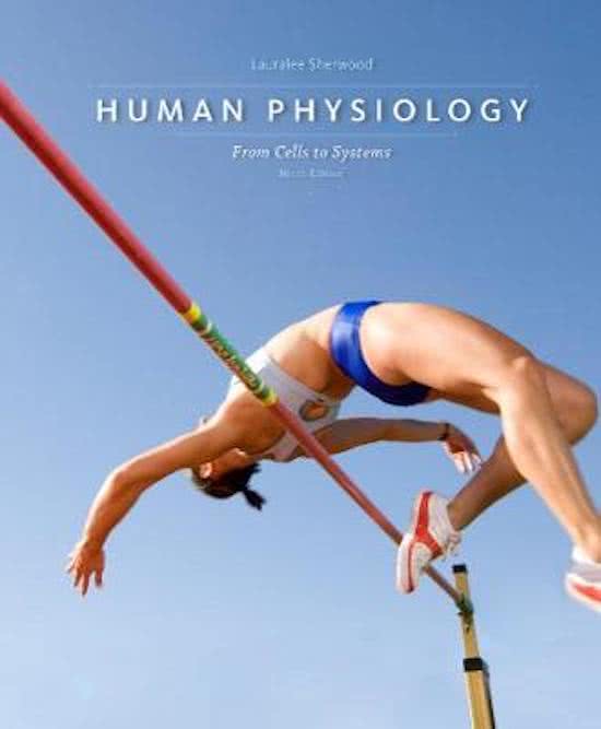 TEST BANK FOR HUMAN PHYSIOLOGY FROM CELLS TO SYSTEMS SHERWOOD 9TH EDITION