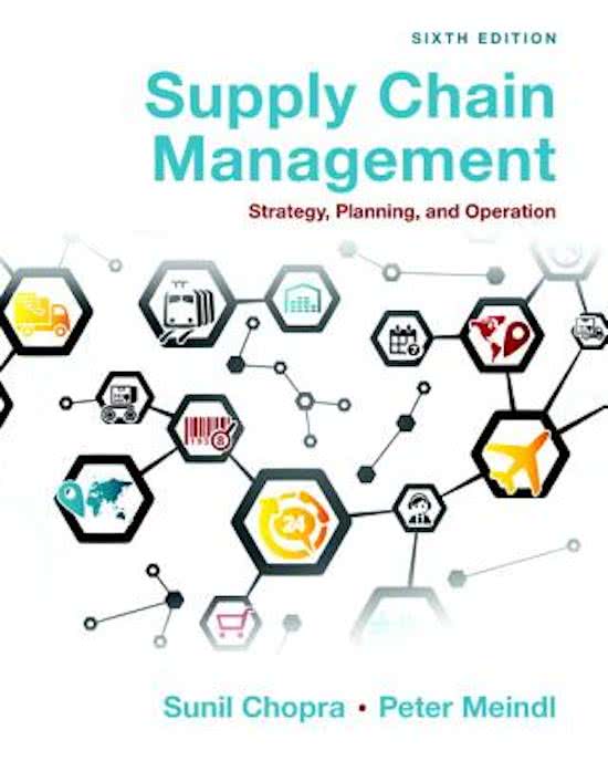 Test Bank for Supply Chain Management Strategy Planning and Operation 6th Edition Chopra / All Chapters 1 - 17 / Full Complete 2023