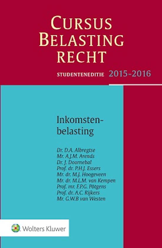 Cursus Belastingrecht - Inkomstenbelasting Studenteneditie 2015-2016