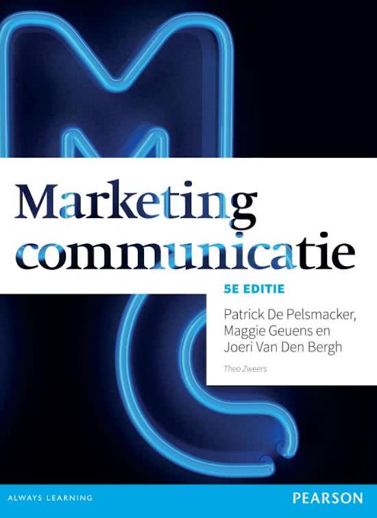 Samenvatting concepten van de marketingcommunicatie 