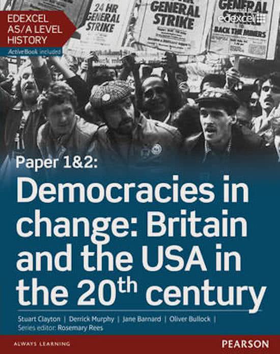 Edexcel AS/A Level History, Paper 1&2: Democracies in change: Britain and the USA in the 20th century Student Book + ActiveBook