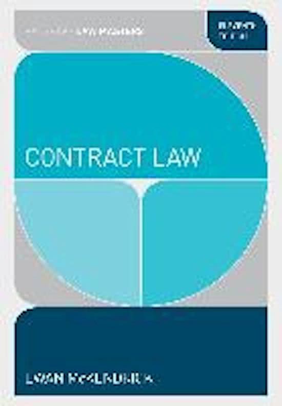 LL104 Contract Law - Cheat Sheet covering All Units, Lectures, and Reading (First)