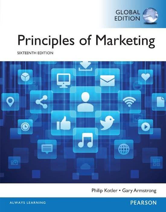 Principles of Marketing (Chapter 1,2,3,5,7,8,9,10,11,12,13,14,15,18)