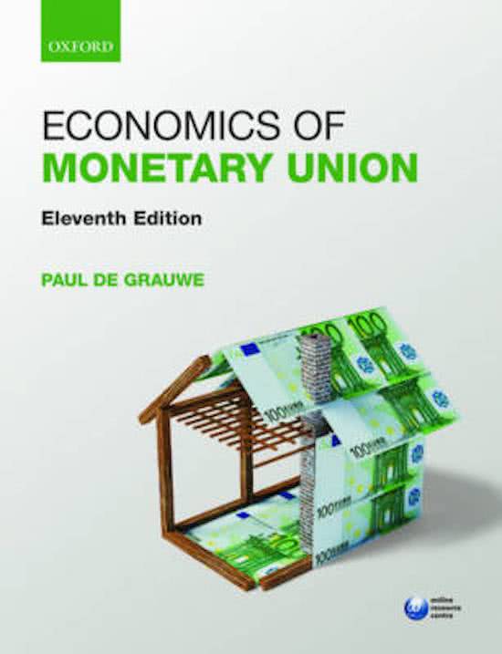 Samenvatting boek: Economics of monetary union