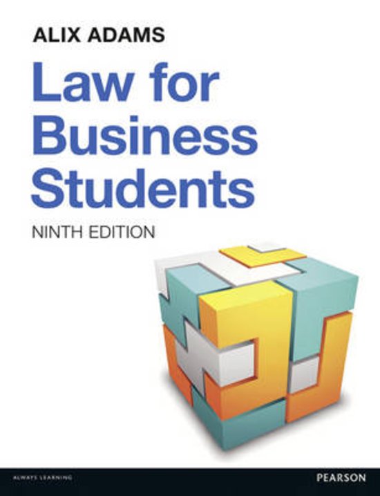 Summary Law for Business Students, A. Adams, 10th Edition, Chapter 19 & 24 (English)