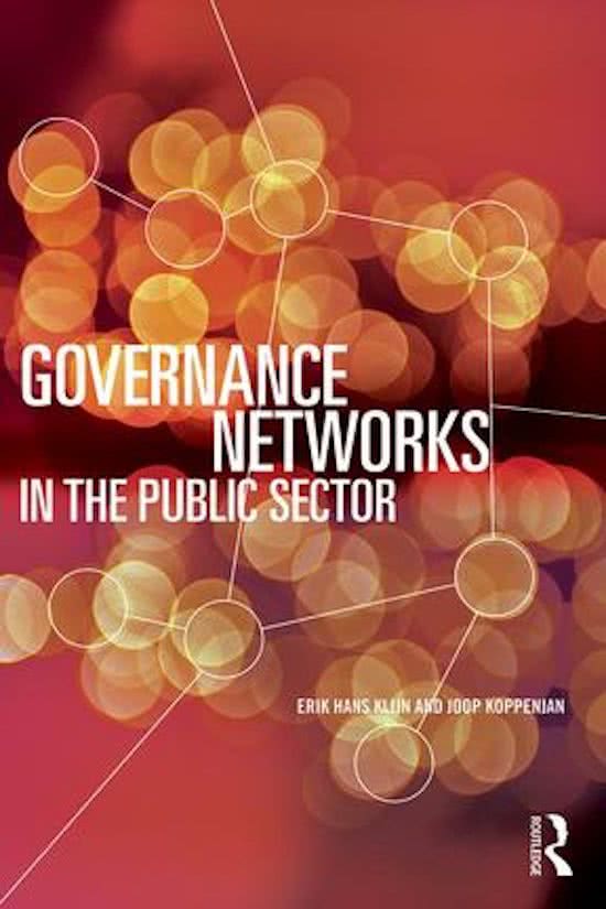 Nederlandse SV Governance Networks In The Public Sector - Koppenjan & Klijn