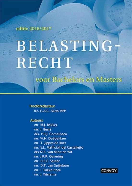 Belastingrecht Bachelors Masters 2020-2021 Theorieboek