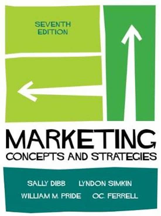 MARKETING samenvatting 'Marketing - concepts and strategies' (7e editie) (ENG) 