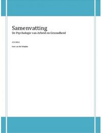 De psychologie van arbeid en gezondheid