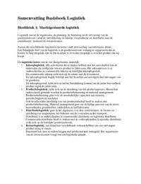 Samenvatting basisboek logistiek HF1 t&sol;m HF8