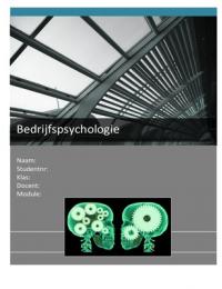 Keuzevak Bedrijfspsychologie 