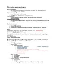 Financieringsmodellen samenvatting 