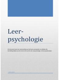 Samenvatting Leerpsychologie&comma; jaar 1 academie lichamelijke opvoeding
