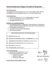 Samenvatting Circulatie en Respiratie 1
