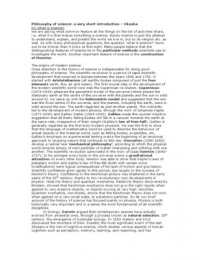 Summary Okasha - Philosophy of science &lpar;course&colon; the microscope and the elephant&rpar;