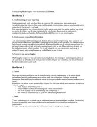 Samenvatting ''Marketing voor ondernemers in het MKB''