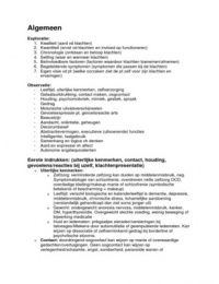 Mentale Status Onderzoek &lpar;onderdeel van het Psychiatrisch onderzoek&rpar; uitgewerkt vanuit VIG boekje MSO
