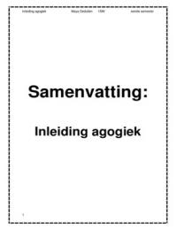 Inleiding agogiek eerste semester