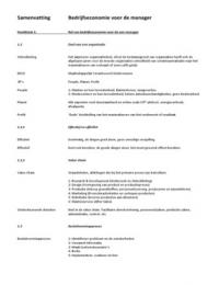 Samenvatting - Bedrijfseconomie voor de Manager&comma; Bakker & Van Houten